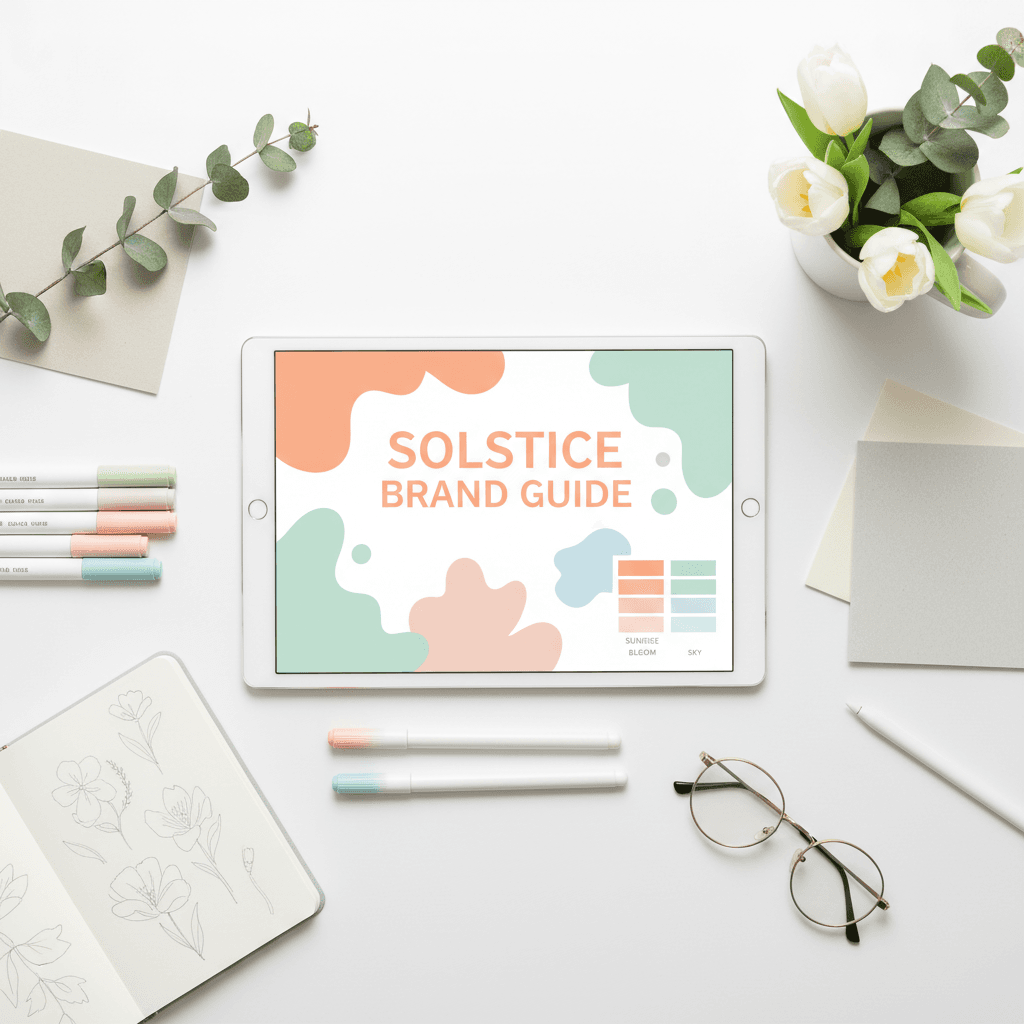 Design workspace with brand guidelines